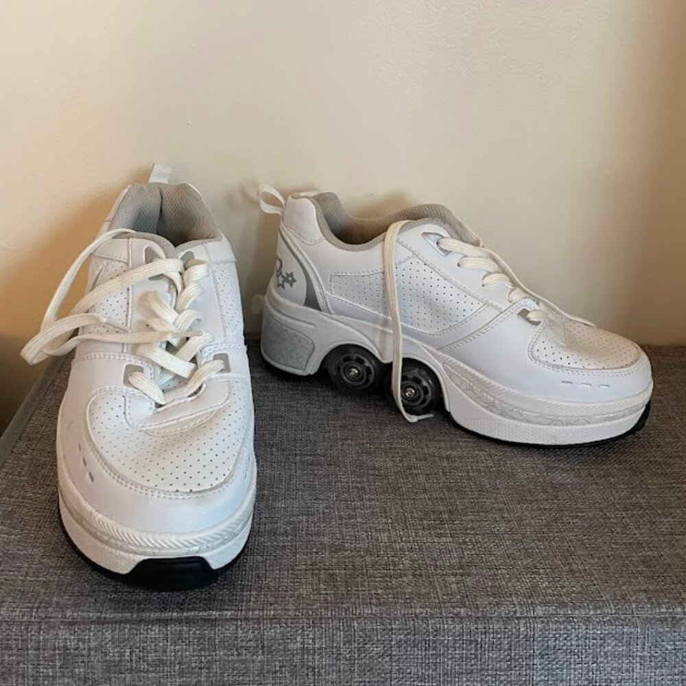 Convertible Roller Skate Sneakers - 2-in-1 Retractable Shoes with Wheels